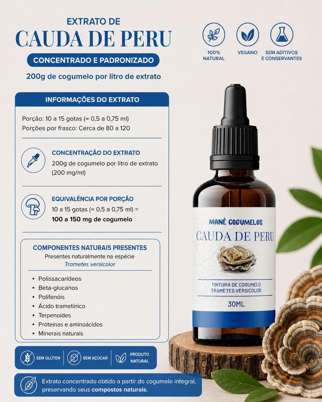 Extrato 30ml - Cogumelo Cauda de Peru - Imagem 2