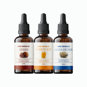 Kit 3 unidades de 30ml - Reishi + Cordyceps + Cauda de Peru